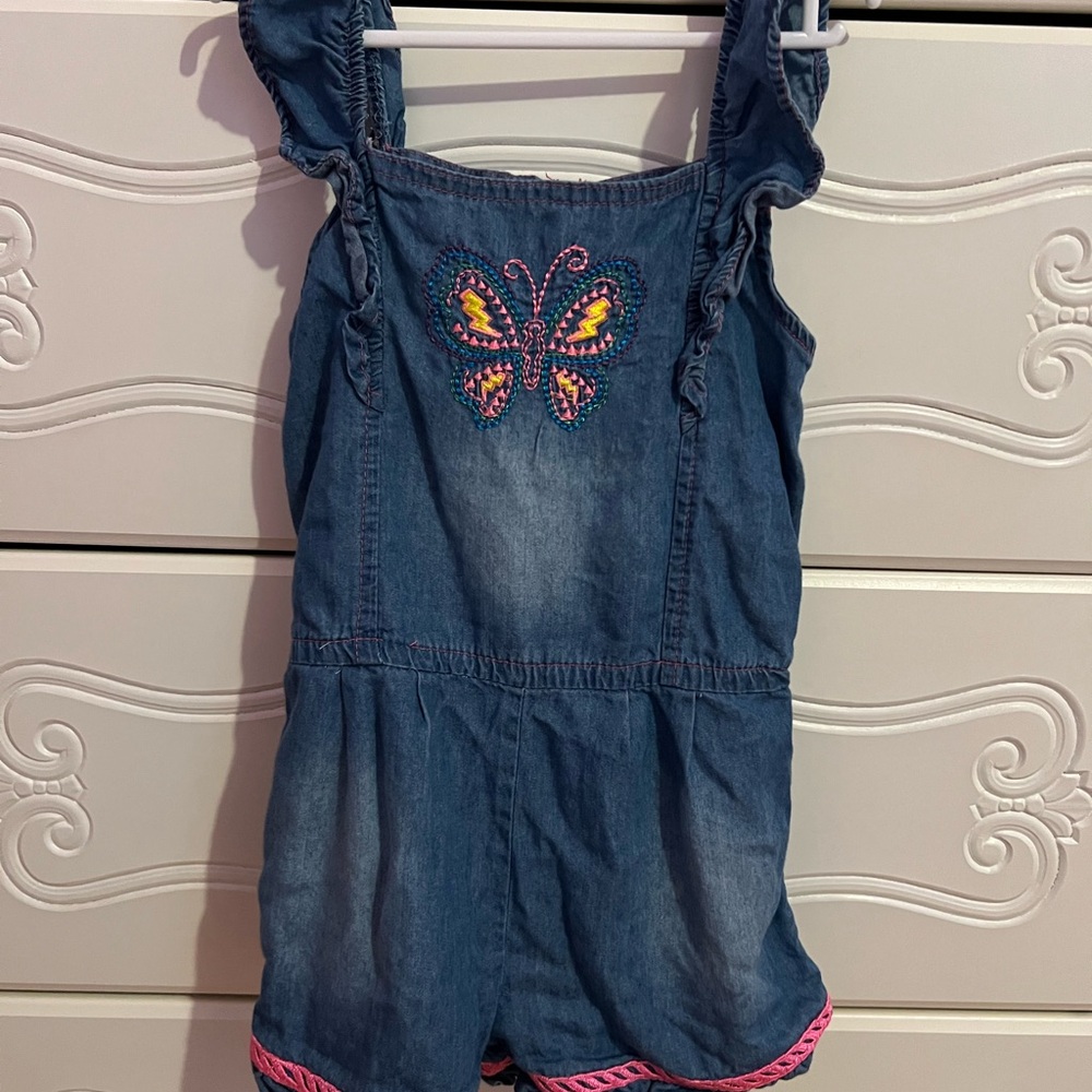 Limited Too Blue and Pink Jumpsuit with Butterfly Design